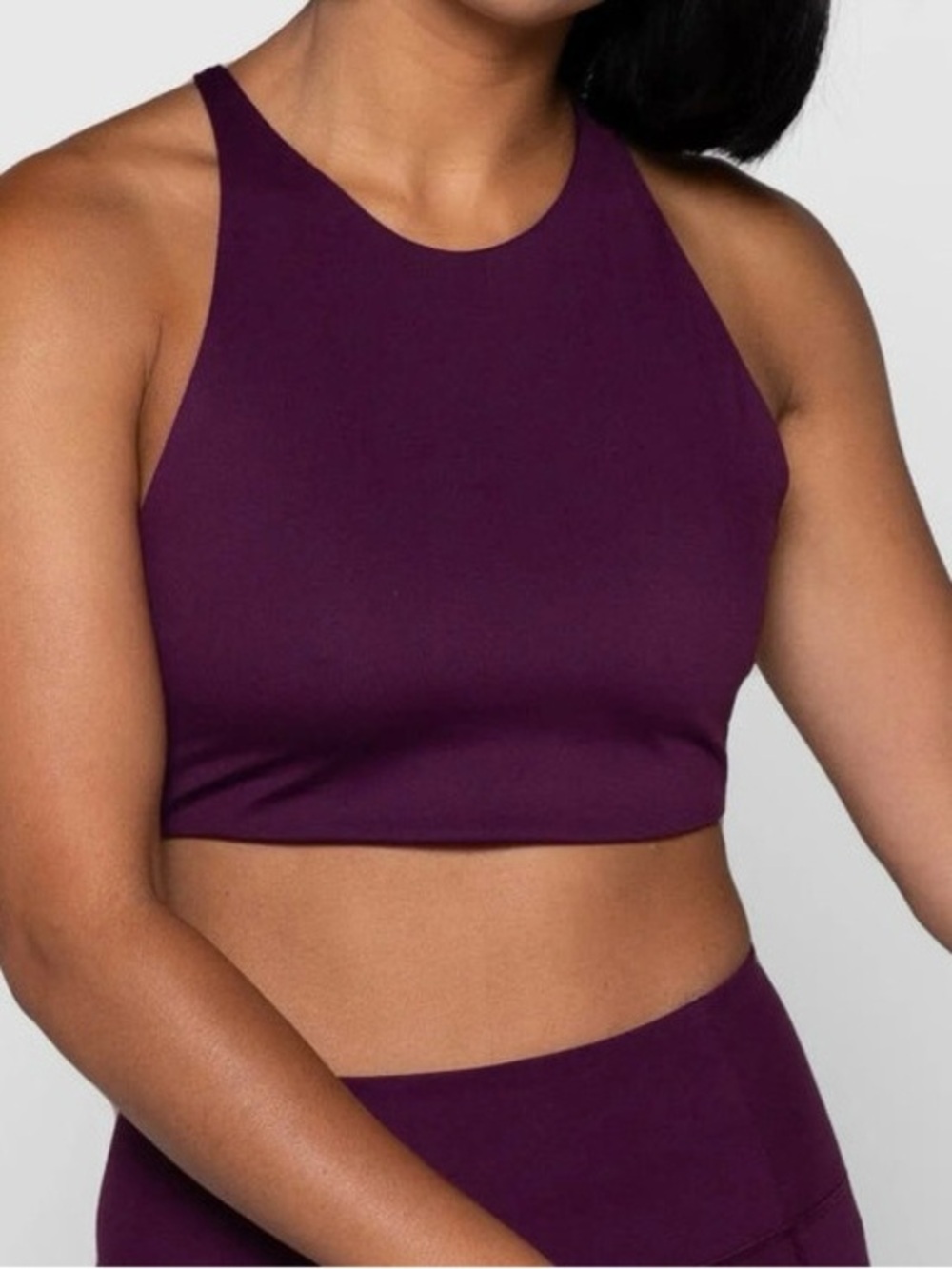 Girlfriend Collective Plum High Neck Longline Sports Bra 5XL Crossback